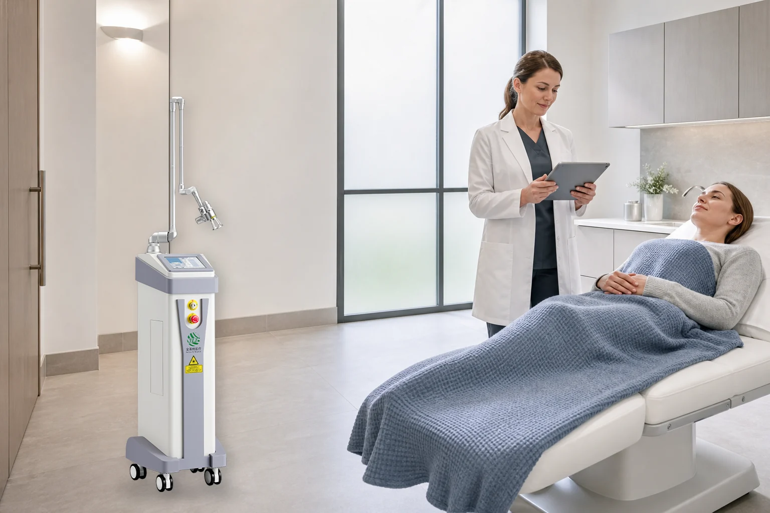JLT 100CS CO2 laser system in a clinical treatment room