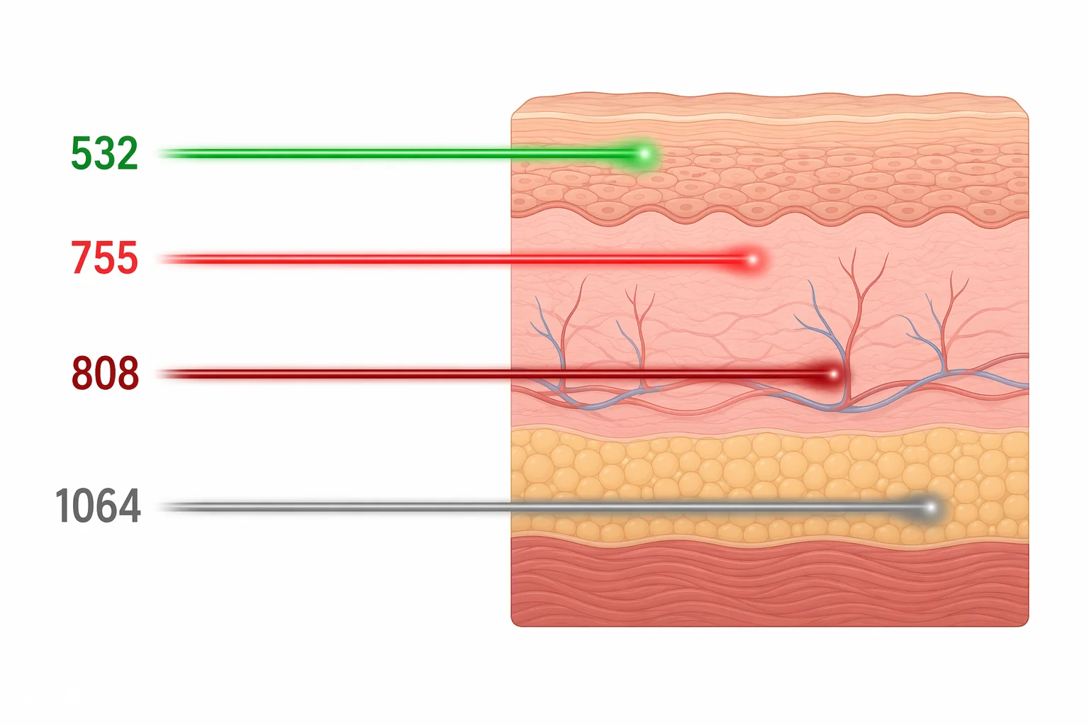 Diagram of 360-degree vaginal mucosal laser irradiation tip